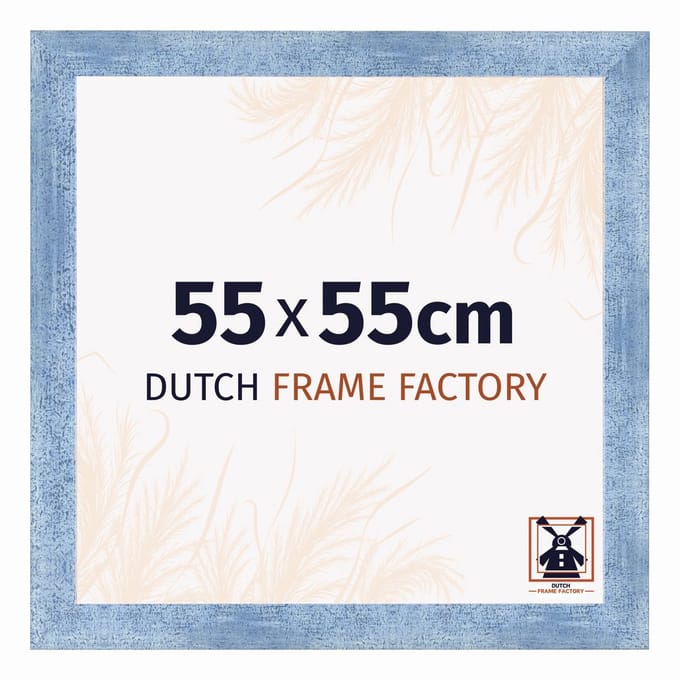 Fotolijst 55x55 cm - MDF - Helder Blauw Geveegd - Praag