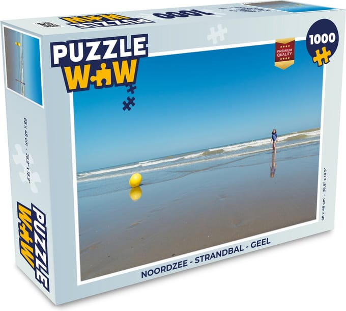Puzzel Noordzee - Strandbal - Geel - Legpuzzel - Puzzel 1000 stukjes volwassenen