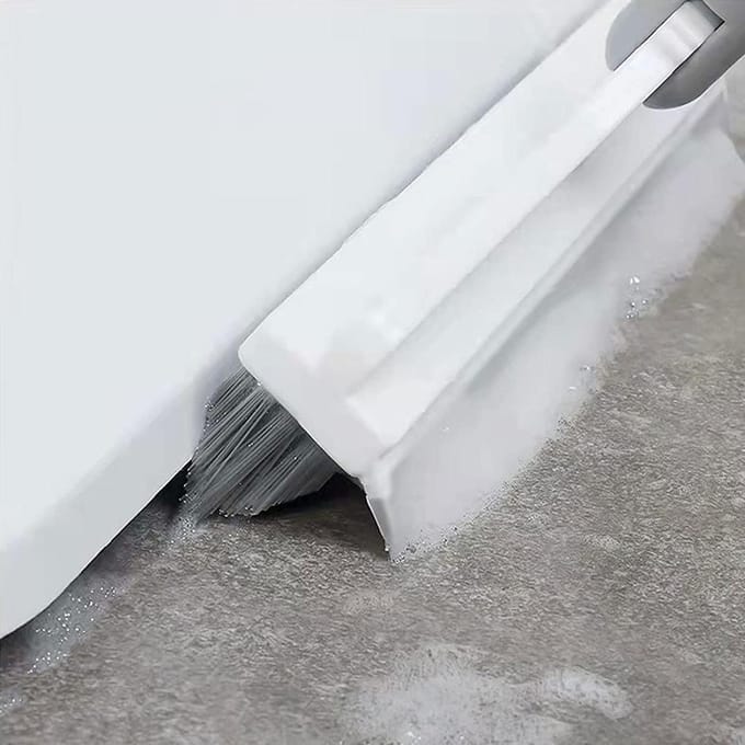 Vloerschrobborstel met Afneembare Lange Steel 120 graden Roterende Douchevloerschrobber Huishouden wit