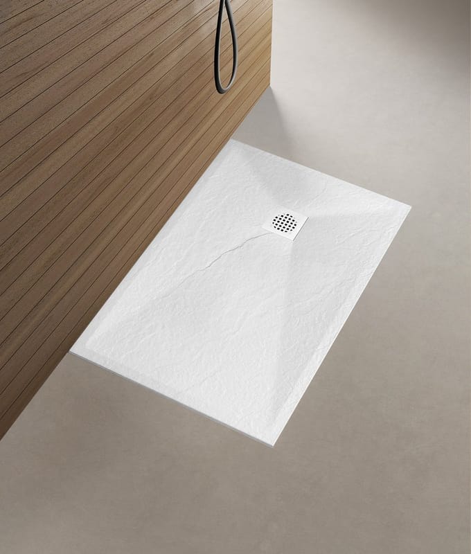 Douchebak Wiesbaden Stonea rechthoek 90x140cm antislip composiet mat wit