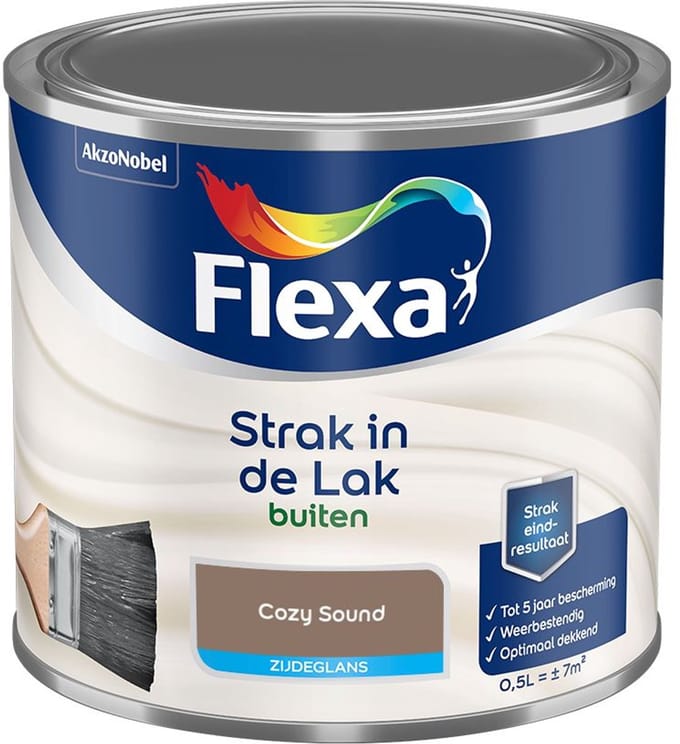 Flexa - Strak In De Lak Buitenlak Zijdeglans - Cozy Sound - Mengverf - 500 Ml