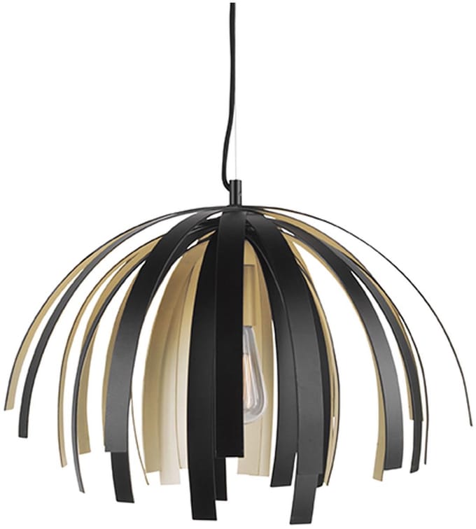 Leitmotiv Hanglamp Willow - Alu Zwart met Goud - 50x35cm