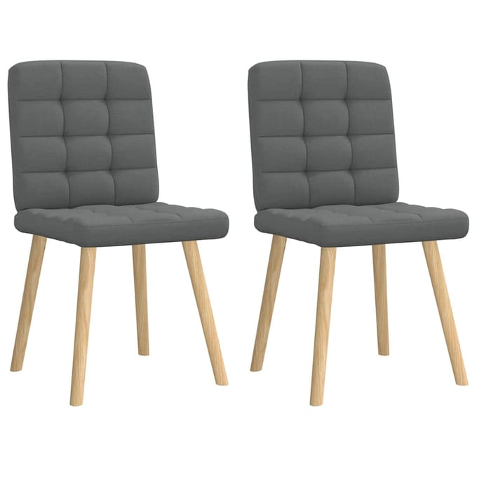 vidaXL - Eetkamerstoelen - 2 - st - stof - donkergrijs