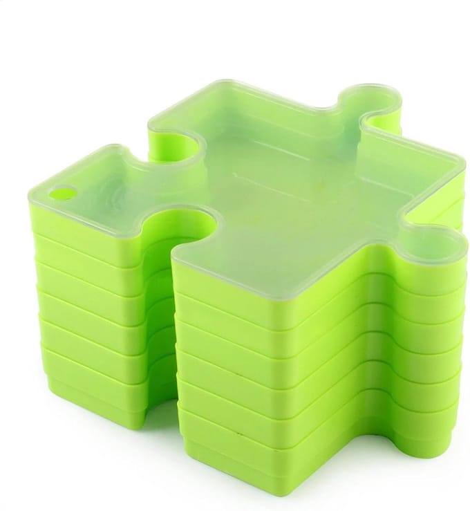 Puzzel Sorteerbakjes - Puzzelbakjes Organizer - Puzzels Sorteren - Stapelbaar Ontwerp - 6 Stuks - Groen