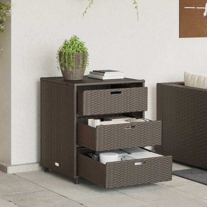 vidaXL - Tuinkast - 55x59x69 - cm - poly - rattan - bruin