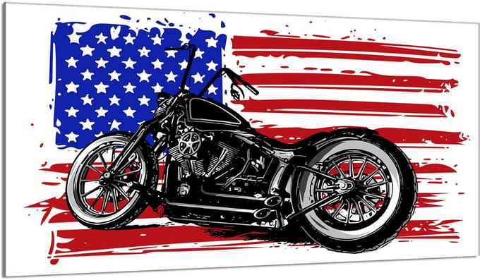 TMK ArtDeko - Snijplank - 90x52 cm - Motief Motorfiets - Glas