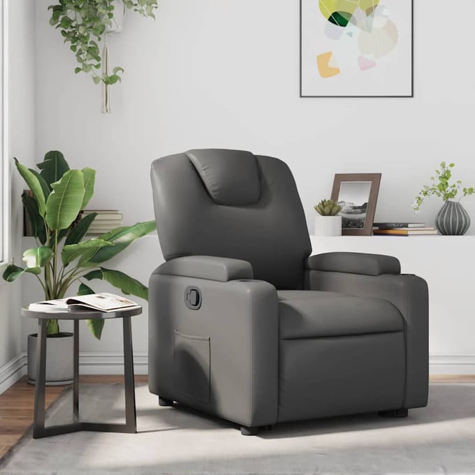 vidaXL - Fauteuil - verstelbaar - kunstleer - grijs