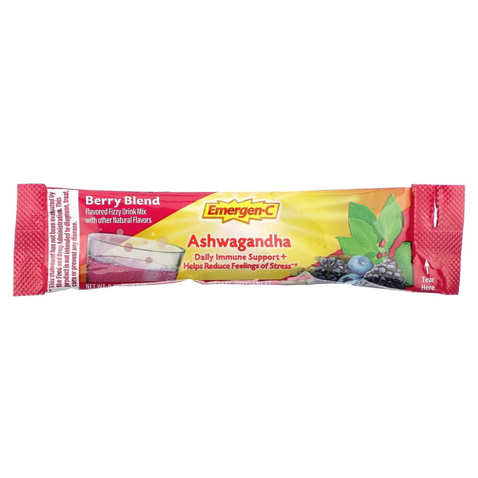 Emergen-C, Ashwagandha, Bessenmix, 18 Sachets, 9,2G (0.32Oz) Elk
