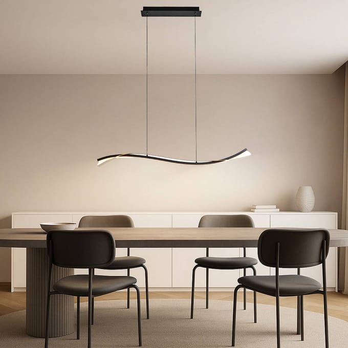 Lucande LED hanglamp Alevia, zwart/goud, CCT