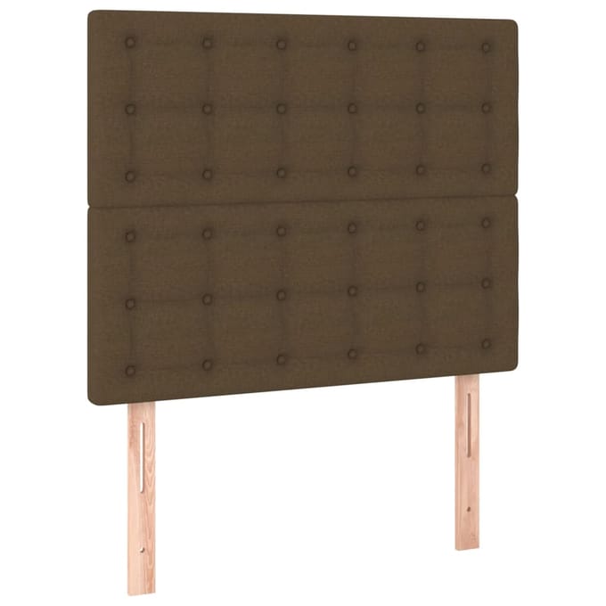 vidaXL - Hoofdbord - donkerbruin - 80x5x118/128 - cm - stof