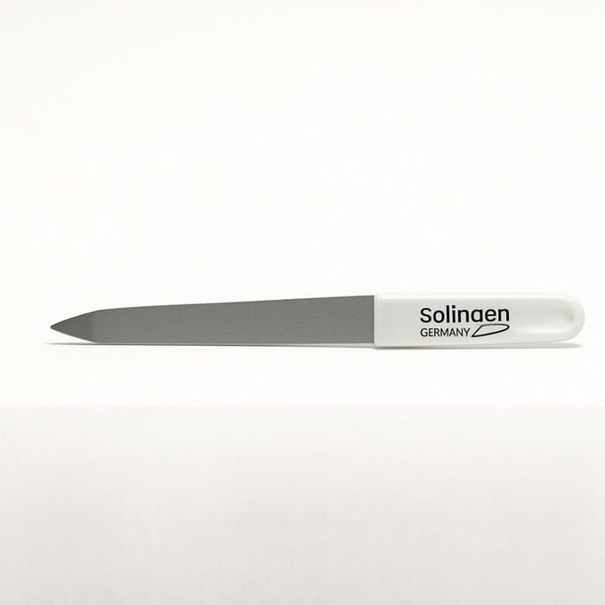 Saphir Nagelvijl met een Wit Handvat 10cm "Solingen"