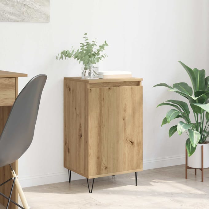 vidaXL - Dressoir - Artisan - Eiken - 40 - x - 35 - x - 70 - cm - Bewerkt - hout