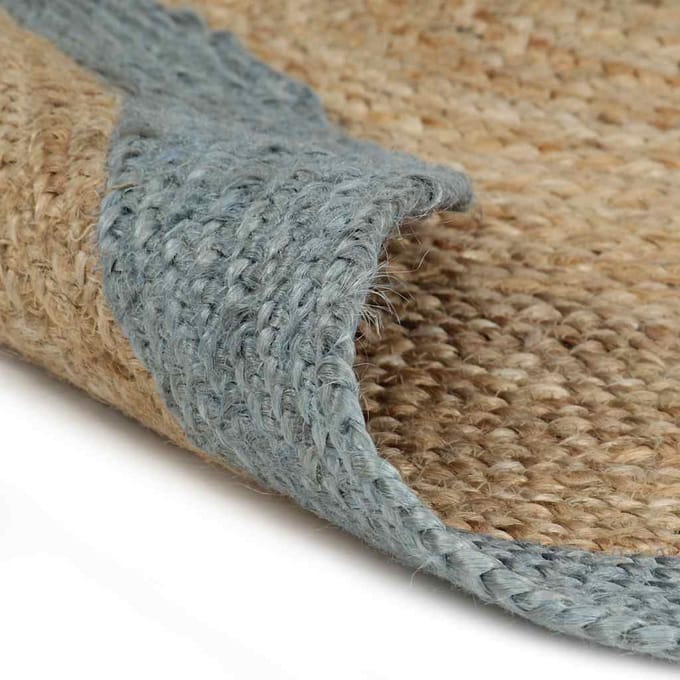 vidaXL - Vloerkleed - handgemaakt - met - olijfgroene - rand - 240 - cm - jute