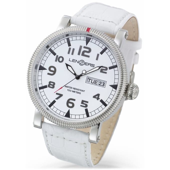 Lenzers Boulton XL Herenhorloge met Dag en Datum - Quartz - 47mm