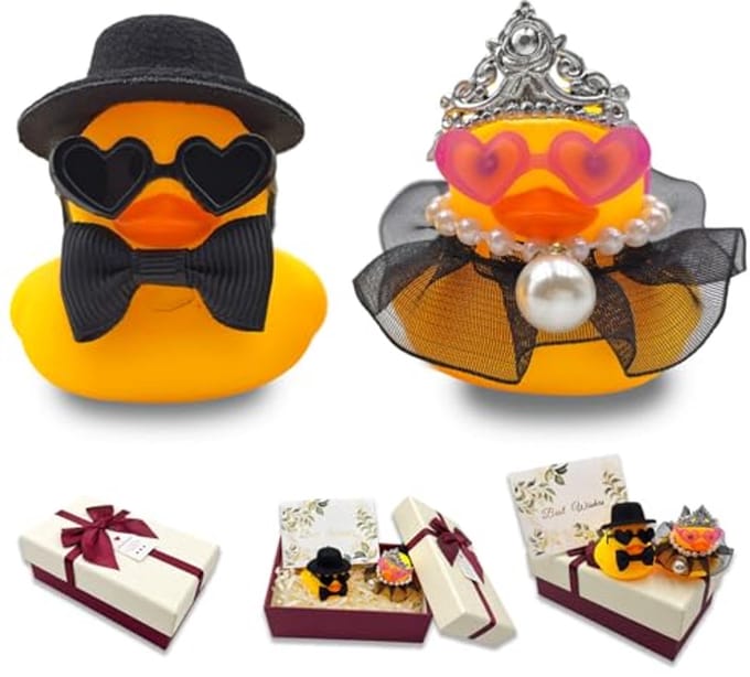 Grappige Mini Eenden Figuren Set voor Bruiloft - Perfecte Cadeaus voor het Bruidspaar