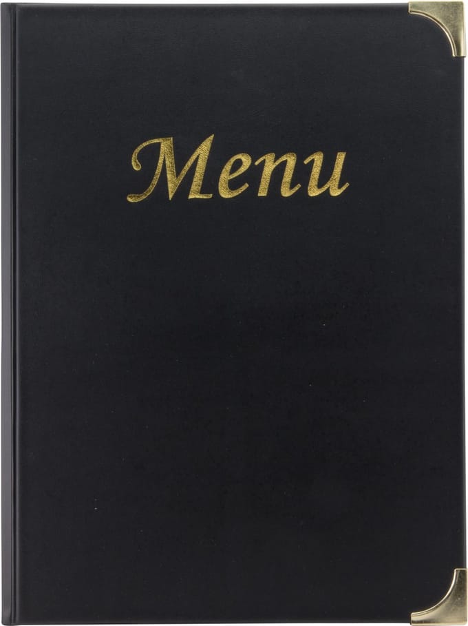 Securit set van 10 x Menukaart Basic A4 - Zwart