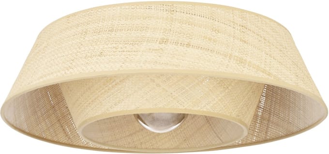 EGLO Marford Plafondlamp - E27 - Ø 50 cm - Zwart|Natuur|Raffia