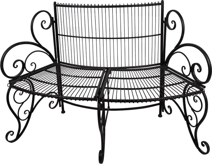 Clayre & Eef Tuinbank 134x54x92 cm Zwart Metaal