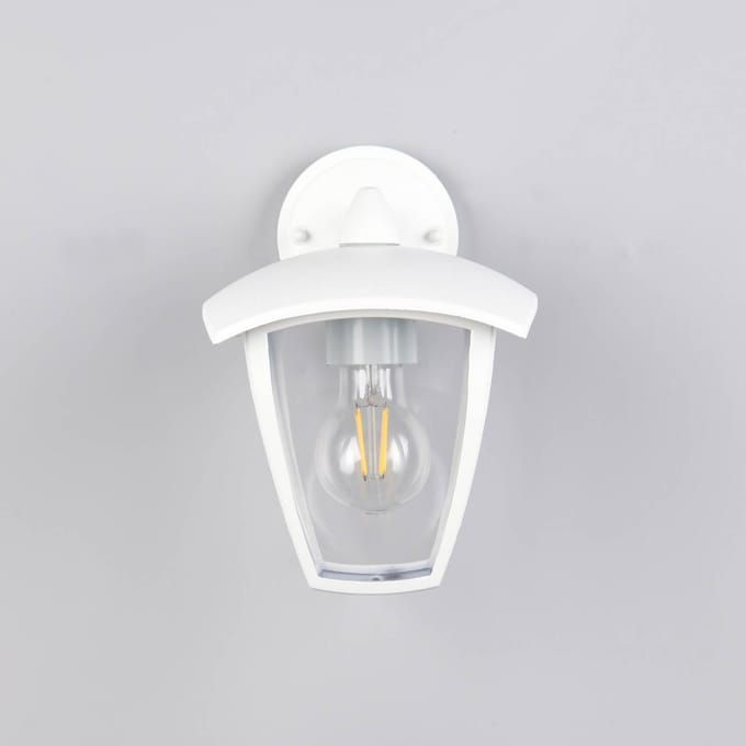 Trio Lighting Buitenwandlamp VENTA, wit, fitting onderaan, hoogte 24 cm IP44