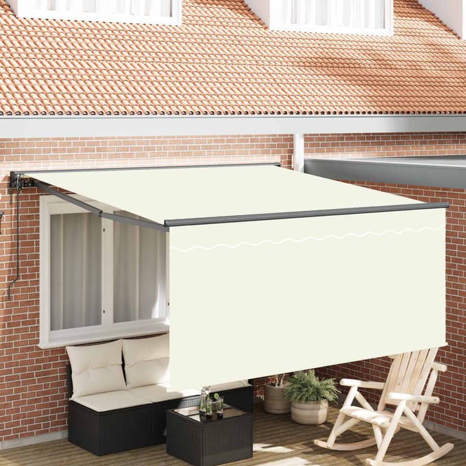 vidaXL - Uitschuifbare - luifel - Crème - 300 - x - 250 - cm - Polyester - en - Aluminium