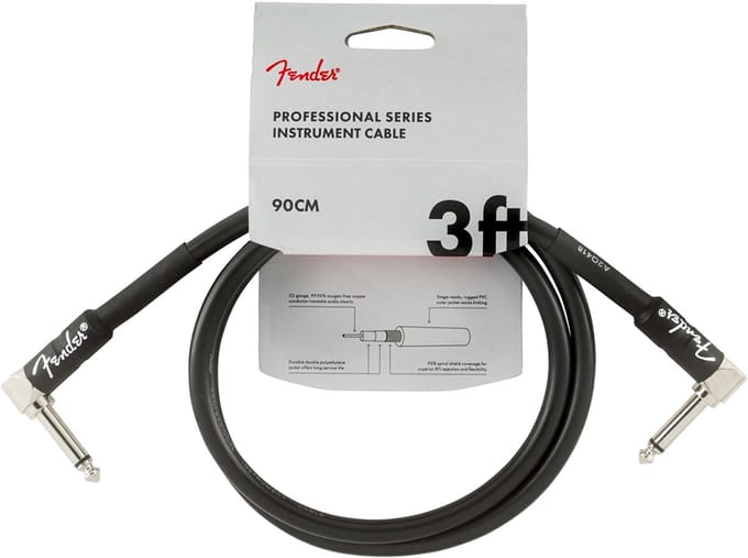 instrumentkabel - 990820058 - 3ft zwart met 2 haakse pluggen