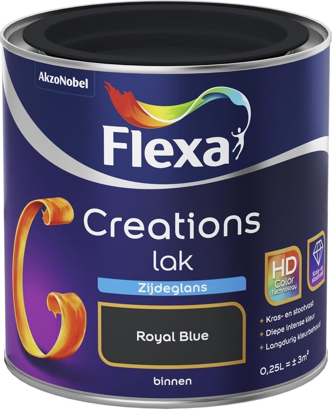 Flexa - Creations - Lak - Zijdeglans - Royal Blue - 250 ml