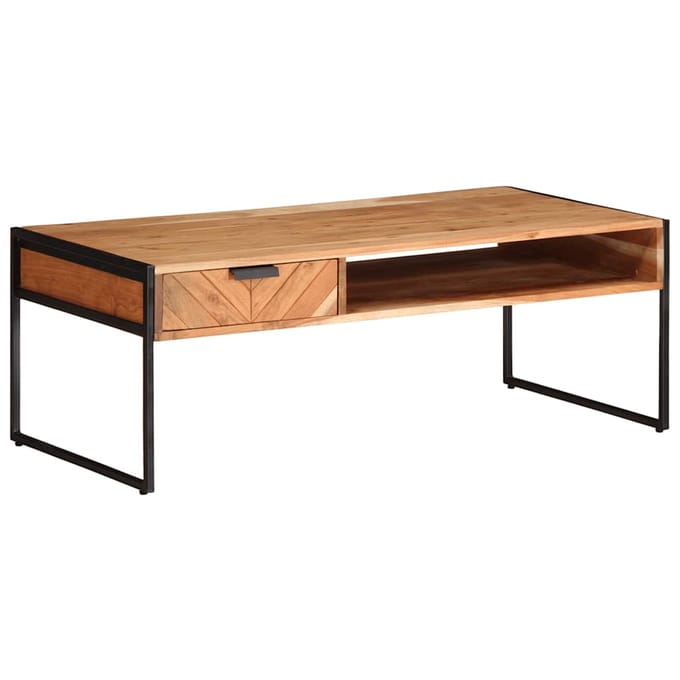 vidaXL - Salontafel - 110x55x40 - cm - massief - acaciahout