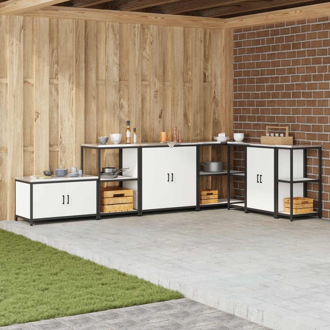 vidaXL - Keukenopslag - Kast - HATTEM - Wit - 90 - x - 50 - x - 92 - cm - Staal