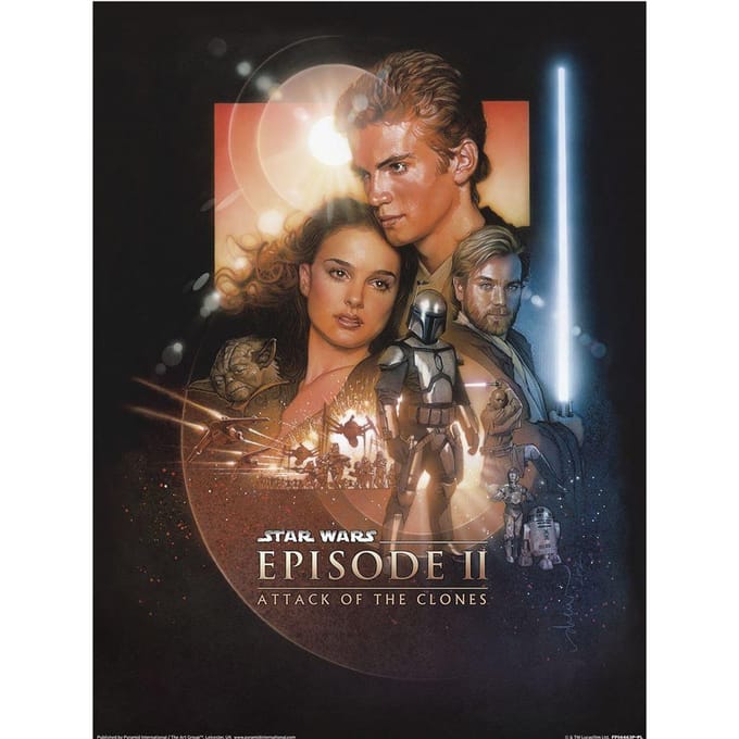 Star Wars Aflevering II afdrukken (Veelkleurig)