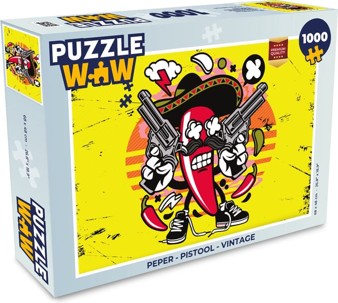 Puzzel Peper - Pistool - Vintage - Legpuzzel - Puzzel 1000 stukjes volwassenen