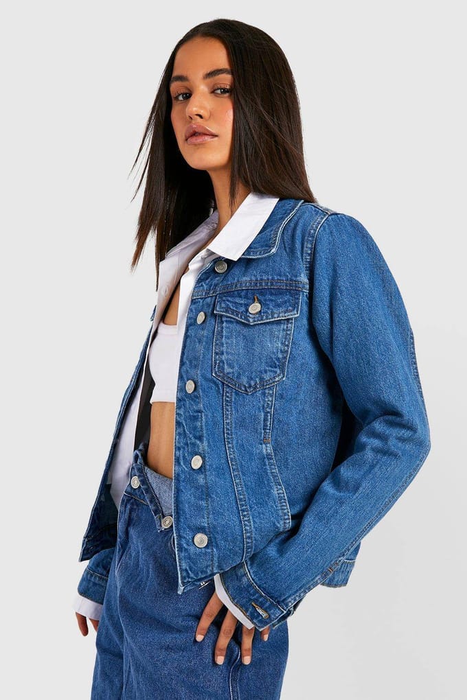 boohoo Dames Denim Western Jas | Medium Blauw | Maat: 34