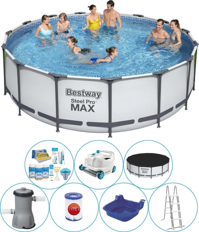 Steel Pro MAX Rond 457x122 cm - Zwembad Combinatie Pakket