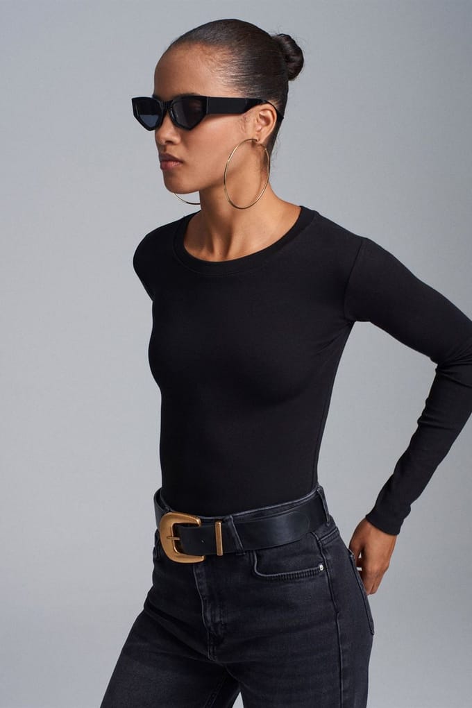 Slim Fit Ronde Hals Jersey Body