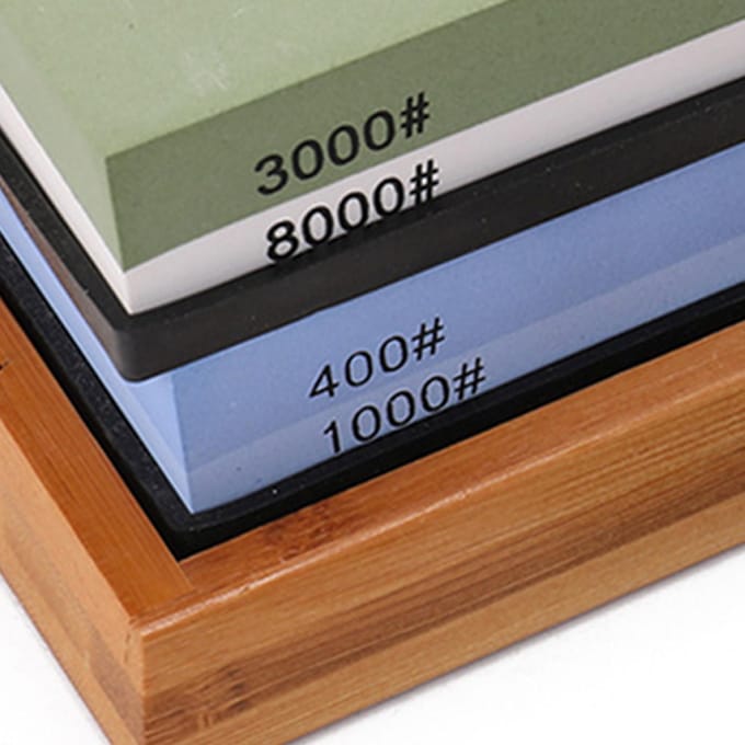 2 Zijden Korrel 400 1000 3000 8000 Messenslijpsteen Set Huishoudelijk Messenslijper Kit beige