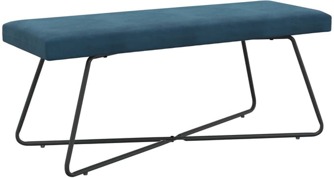 vidaXL - Bank - Blauw - 110 - x - 40 - x - 45 - cm - fluweel