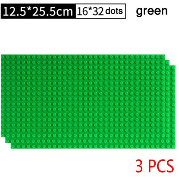 3 PIÈCES Plaques de Base Classiques Blocs 32x32 32x16 Points Plaques de Base de Construction Briques Assemblage Route de Ville MOC Friends Jouets de Ville green