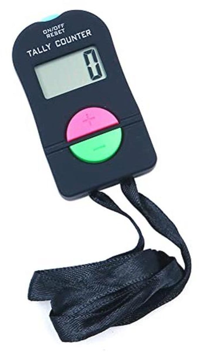 Digitale handteller - Clicker teller - Sportactiviteiten bijhouden - Met geluidsignaal - 0-9999 telling - Zwart