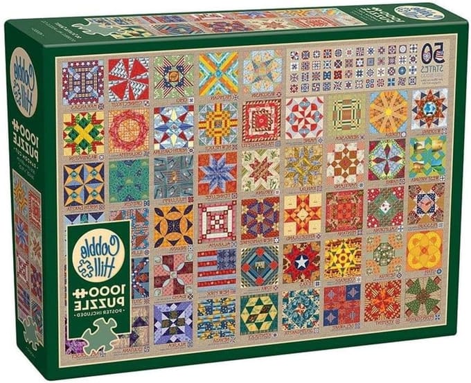 Cobble Hill Puzzel van 1000 stukjes, 50 staten quiltblokken - Sample Poster inbegrepen
