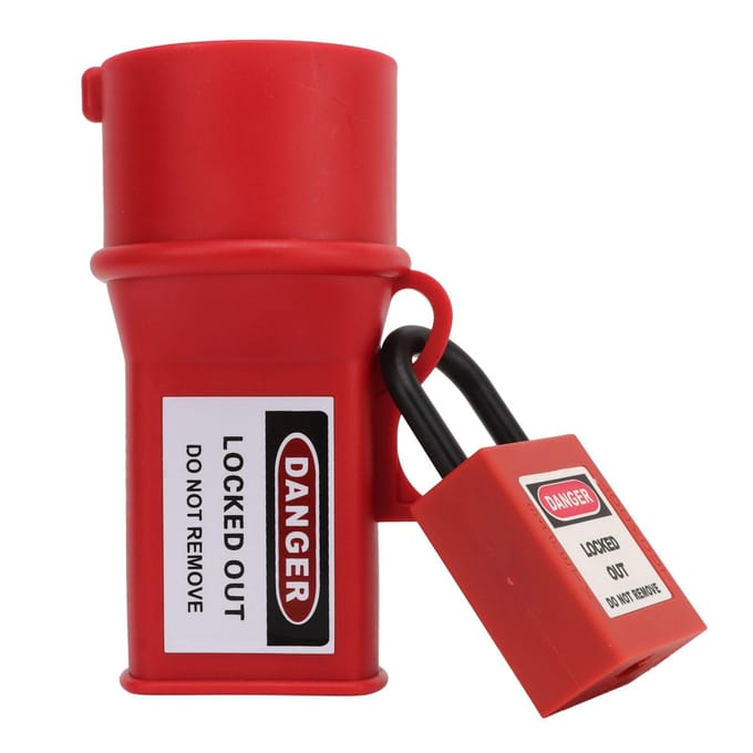 Stekker en Huls Socket Lockout Apparaat Waterdichte Stekker Lockout Slot en Veiligheidshangslot Set met Sleutels 2in Diameter red
