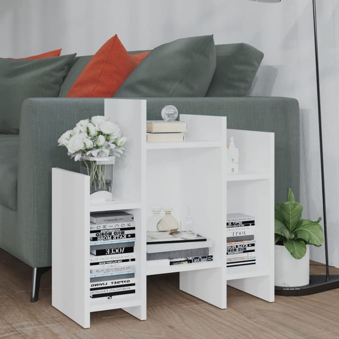 vidaXL - Bijzetkast - 60x26x60 - cm - bewerkt - hout - wit