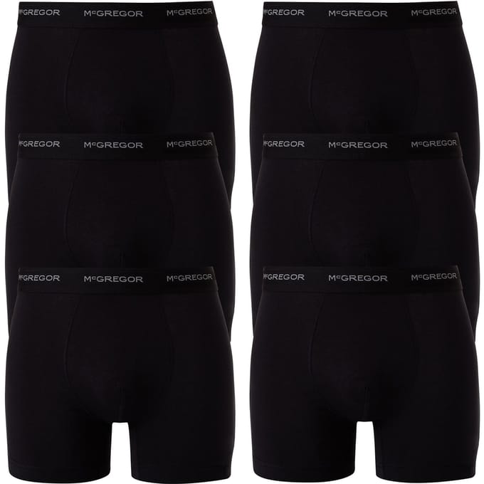McGregor  - Premium Boxershorts - 6-pack Black Größe: S | Unterhosen Outlet | Herren | Schwarz