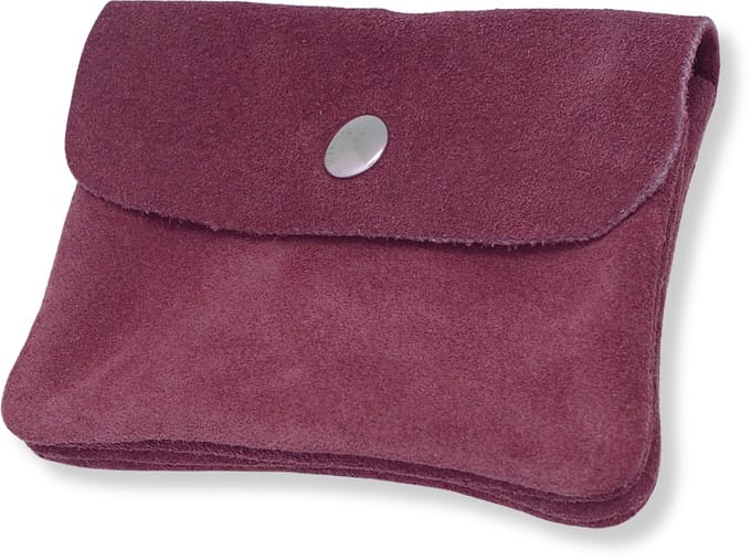 Bijoutheek Portemonnee Leer Italiaans Suede Rouge