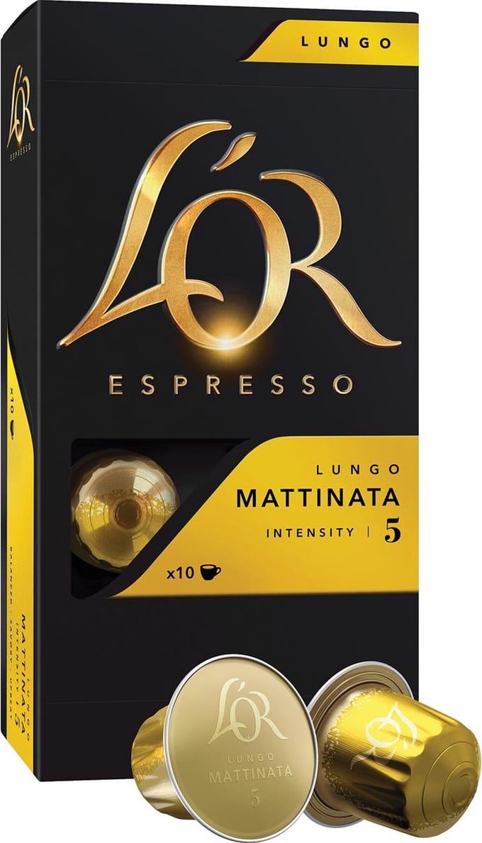 Douwe Egberts koffiecapsules L'or intensity 5, Mattinata, pak van 10 capsules 10 stuks