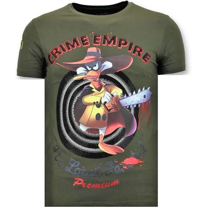 Stoere Heren T-shirt - Crime Empire - Groen