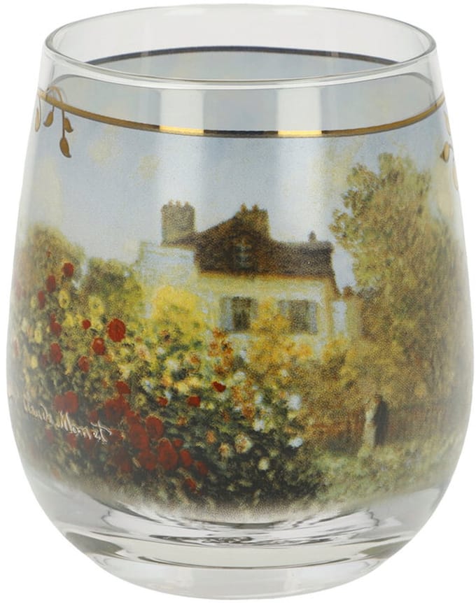 Goebel - Claude Monet | Windlicht / Theelicht Het Kunstenaarshuis | Glas - 10cm - waxinelicht houder - 2 stuks