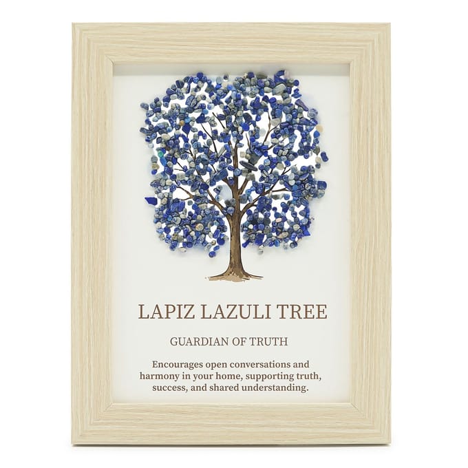 Edelsteenafbeelding - Levensboom - Lapis lazuli (20x14,7x1cm)