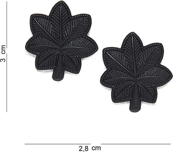 Embleem metaal Luitenant colonel zwart pin