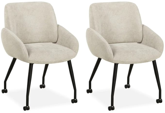 MX Sofa - Eetkamerstoel Rowan - Beige (set van 2 stuks)