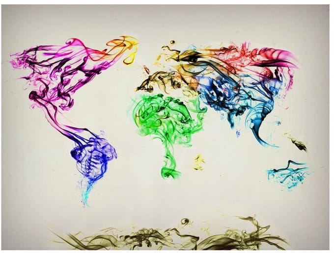 Fotobehang - Dancing smoke trails.