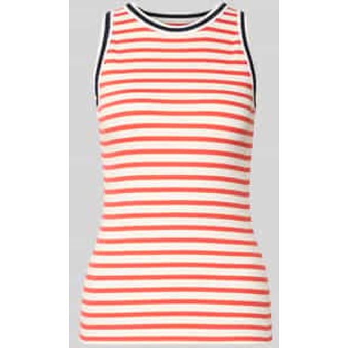 Tanktop in riblook met ronde hals